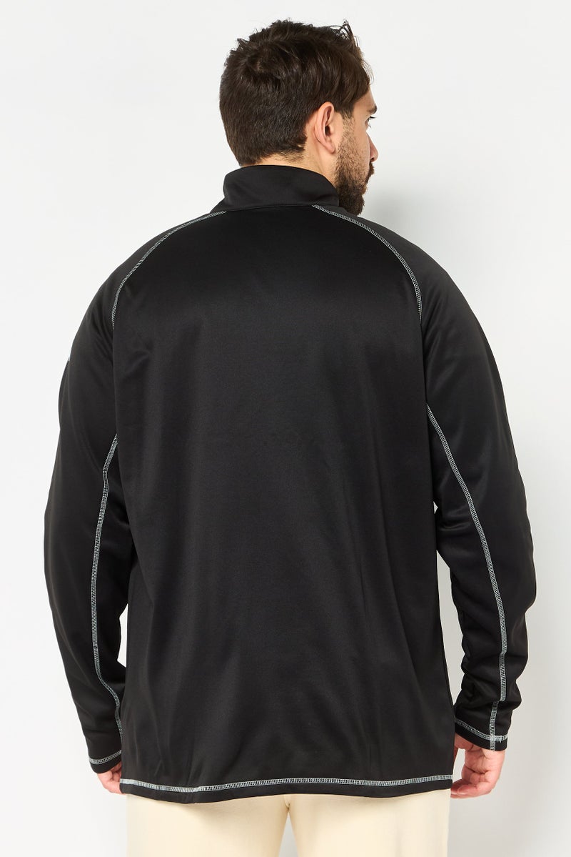 PUMA جاكيت تدريب رياضي للرجال بأكمام طويلة وسحاب كامل، أسود - Image 4